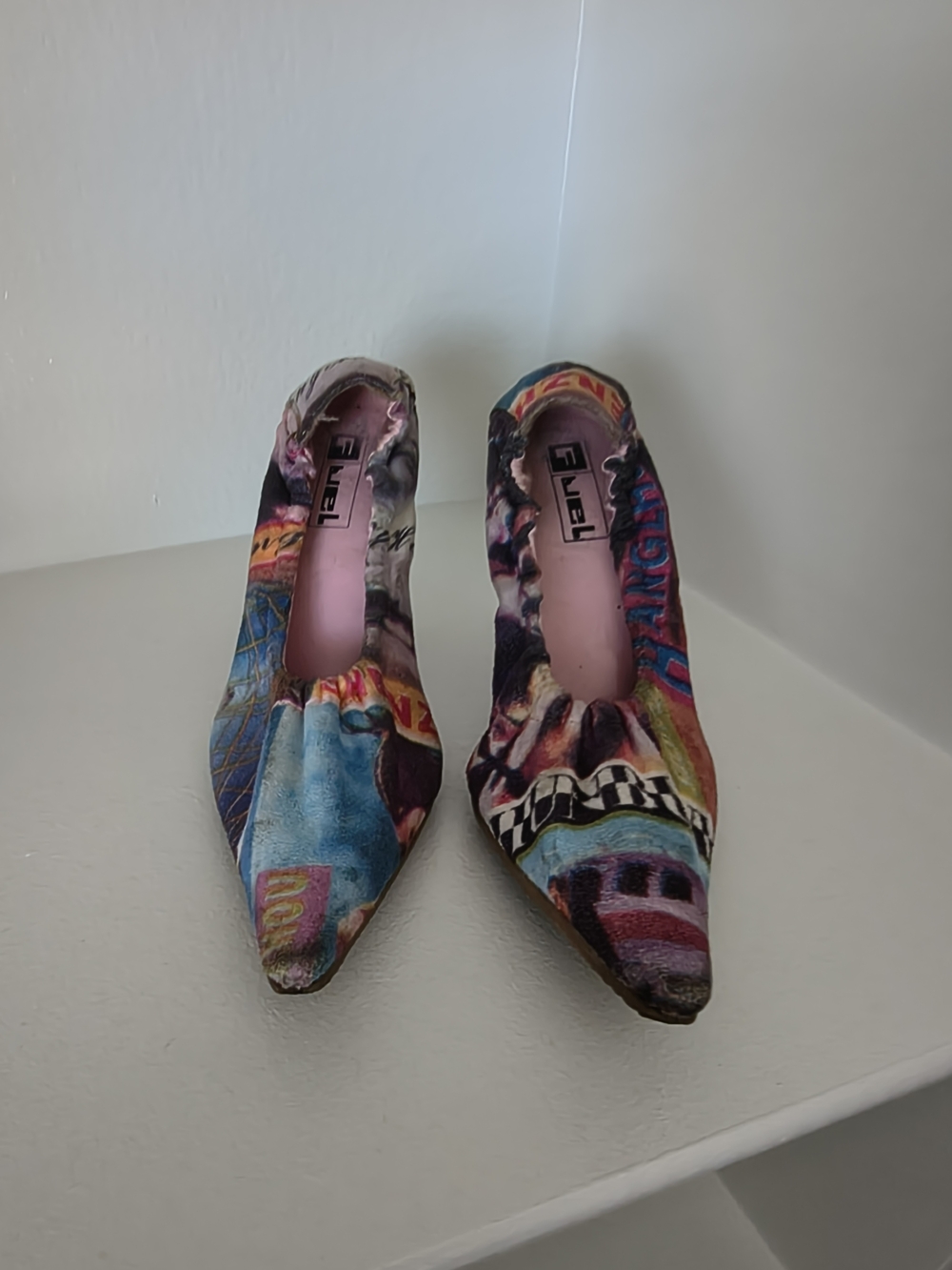 Collage Print Pumps